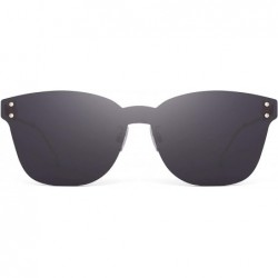 Oversized One Piece Rimless Sunglasses Women Transparent Candy Color Tinted Lens - Grey - CE18QTG2KE0 $16.82