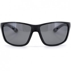 Sport Polarized Nitrogen Warp Sport Classic 90s Rectangular Sunglasses - Shiny Black - C018UDMXAZ4 $15.02