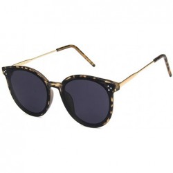 Oval Unisex Sunglasses Retro Leopard Grey Drive Holiday Oval Non-Polarized UV400 - CV18RKH26UZ $9.15