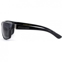 Sport Polarized Nitrogen Warp Sport Classic 90s Rectangular Sunglasses - Shiny Black - C018UDMXAZ4 $15.02