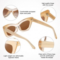 Oversized Women Sunglasses Retro Vintage Cateye Sunglasses for Women Polarized Lens W005 - Champagne - CM18G7H4L8H $13.85