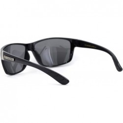 Sport Polarized Nitrogen Warp Sport Classic 90s Rectangular Sunglasses - Shiny Black - C018UDMXAZ4 $15.02