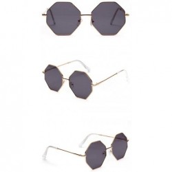 Wrap Geometric sunglasses Women Vintage Eye Sunglasses Retro Eyewear Color Tinted Eyewear - A - CQ18TM684OS $11.30