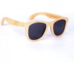 Aviator Polarized Sunglasses Floating Shades Women Handmade Wood Glasses - Bamboo Frame & Grey Lens - CS18T6M2T0L $25.87