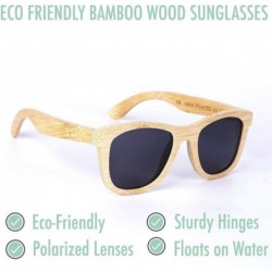 Aviator Polarized Sunglasses Floating Shades Women Handmade Wood Glasses - Bamboo Frame & Grey Lens - CS18T6M2T0L $25.87