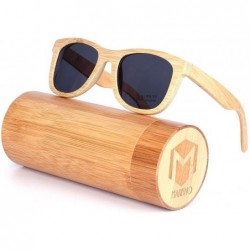 Aviator Polarized Sunglasses Floating Shades Women Handmade Wood Glasses - Bamboo Frame & Grey Lens - CS18T6M2T0L $25.87