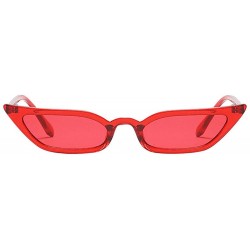 Goggle Women Retro Vintage Cat Eye Sunglasses Small Frame UV400 Eyewear Slim Sun Glasses - Red - C718ULI73T6 $10.18