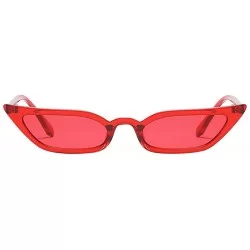 Goggle Women Retro Vintage Cat Eye Sunglasses Small Frame UV400 Eyewear Slim Sun Glasses - Red - C718ULI73T6 $10.18
