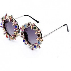 Round Fashion Round Crystal Sunglasses Women Colorful Diamond Metal Frame Sun Glasses For Men Female UV400 - 2 - CQ198GG50EI ...