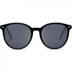 Round Vintage Round Sunglasses for Women Classic Retro Designer Style SJ2120 - C1 Black Frame/Grey Lens - CR198Y5GKYS $26.92