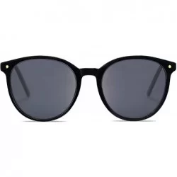 Round Vintage Round Sunglasses for Women Classic Retro Designer Style SJ2120 - C1 Black Frame/Grey Lens - CR198Y5GKYS $26.92
