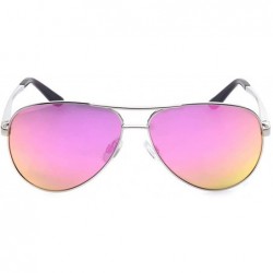 Aviator Women Designer Sunglasses UV Protection Glasses Classical Polarized glasses - Nylon Mirrored Lens - Pink - CV18UEMELH...