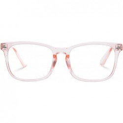 Aviator Non-Prescription Glasses for Women Men Clear Lens Square Frame Eyeglasses - Pink - CU18Z466TXH $18.59