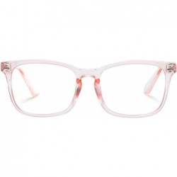 Aviator Non-Prescription Glasses for Women Men Clear Lens Square Frame Eyeglasses - Pink - CU18Z466TXH $12.23