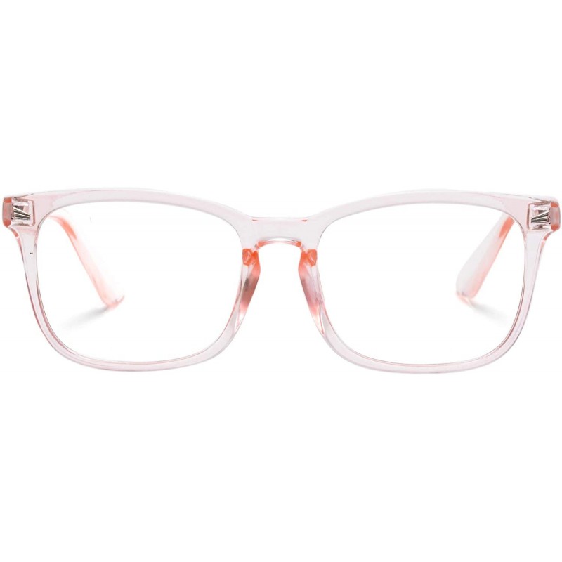 Aviator Non-Prescription Glasses for Women Men Clear Lens Square Frame Eyeglasses - Pink - CU18Z466TXH $12.23