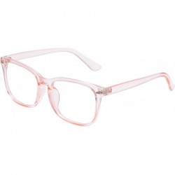 Aviator Non-Prescription Glasses for Women Men Clear Lens Square Frame Eyeglasses - Pink - CU18Z466TXH $12.23