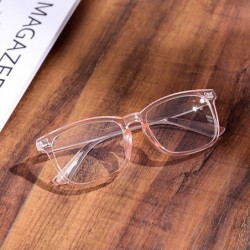 Aviator Non-Prescription Glasses for Women Men Clear Lens Square Frame Eyeglasses - Pink - CU18Z466TXH $12.23
