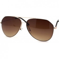 Oversized Mens Metal Rim Pilots Officer Cop Style Racer Sunglasses - Gold Brown - CB195M5X40W $11.47