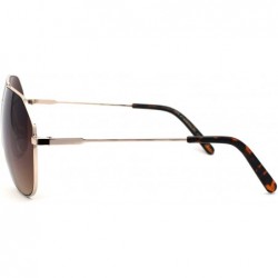 Oversized Mens Metal Rim Pilots Officer Cop Style Racer Sunglasses - Gold Brown - CB195M5X40W $11.47