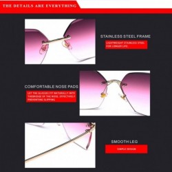 Rimless Sunglasses Polarized Protection Travelling frameless - Gules - CF18UWZN7AO $19.90