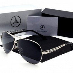 Aviator Retro Unisex Polarized Sunglasses for Men-100% UV protection - Styleb Silver - CZ18ATDH8Q8 $16.73