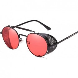 Rectangular Retro Round Metal Sunglasses Men Women Glasses Shades UV Protection - 4-gold-tea - CD194OSRCSY $22.15