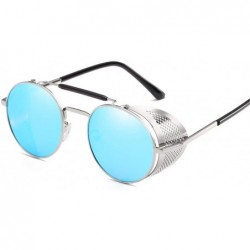 Rectangular Retro Round Metal Sunglasses Men Women Glasses Shades UV Protection - 4-gold-tea - CD194OSRCSY $22.15