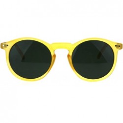 Round Classic Mens Vintage Keyhole Horned Rim Plastic Sunglasses - Orange Black - C618644ZIWE $11.59