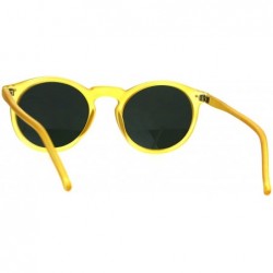 Round Classic Mens Vintage Keyhole Horned Rim Plastic Sunglasses - Orange Black - C618644ZIWE $19.23
