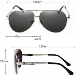 Aviator Retro Unisex Polarized Sunglasses for Men-100% UV protection - Styleb Silver - CZ18ATDH8Q8 $16.73