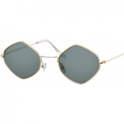 Aviator Red Retro Sunglasses Women Small Frame Polygon Luxury Brand Designer Blue Clear Lens Sun Glasses Female - CJ198ZRH8GT...