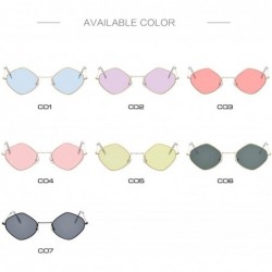 Aviator Red Retro Sunglasses Women Small Frame Polygon Luxury Brand Designer Blue Clear Lens Sun Glasses Female - CJ198ZRH8GT...