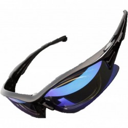 Sport Polarized Sunglasses Interchangeable Cycling Baseball - Black - CP184K6IH2M $93.12