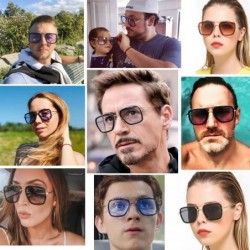 Goggle Retro Aviator Square Sunglasses for Men Women Gradient Lens Shades - Gradient Grey Lens - CK18XDHETCL $9.83