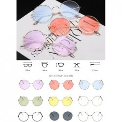 Round Fashion Round Polarized Sunglasses Metal Frame Flat Circle lens Glasses Men Women UV400 - Type9 - CF18EX6MKCE $9.86