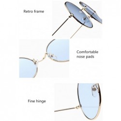 Round Fashion Round Polarized Sunglasses Metal Frame Flat Circle lens Glasses Men Women UV400 - Type9 - CF18EX6MKCE $9.86