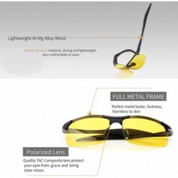 Shield Men's Polarized Sunglasses for Driving Fishing Golf Metal Frame UV400 - S8 Black Frame/Night Lens - CI18QSI3RC9 $22.09