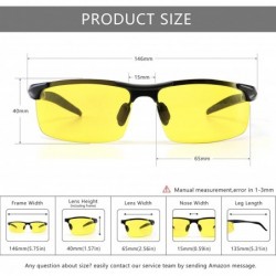 Shield Men's Polarized Sunglasses for Driving Fishing Golf Metal Frame UV400 - S8 Black Frame/Night Lens - CI18QSI3RC9 $22.09