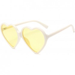 Oversized Yellow Pink Red Glasses Large Women Lady Girls Oversized Heart Shaped Retro Sunglasses Cute Love Eyewear - C03 - C8...