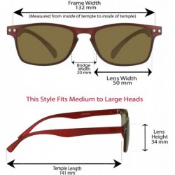 Rectangular Square Reading Sunglasses Full Sun Reader Men Women Flexible Light - Red - C612LH8QU45 $11.77