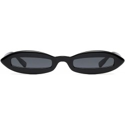 Oval Women Oval Frame Fashion Sunglass - Black/Grey - CV18DWNI59A $20.98