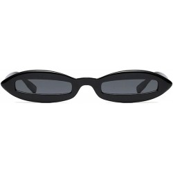 Oval Women Oval Frame Fashion Sunglass - Black/Grey - CV18DWNI59A $12.59