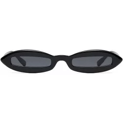 Oval Women Oval Frame Fashion Sunglass - Black/Grey - CV18DWNI59A $12.59