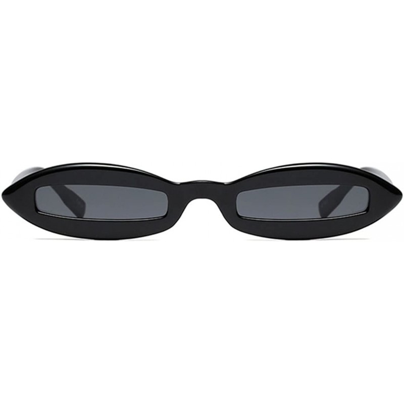 Oval Women Oval Frame Fashion Sunglass - Black/Grey - CV18DWNI59A $12.59