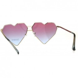 Rectangular Womens Squared Heart Shape Oceanic Gradient Lens Sunglasses - Pink Blue - C1180HCCYME $13.27