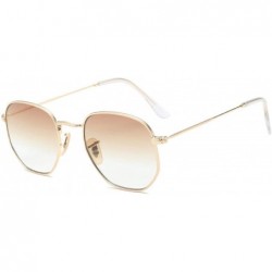 Square Frame Metal Square Sunglasses Women Classic Vintage Pilot Sun Glasses Brand Design Gradient Sunglasses - C4 - CU18WD6Y...