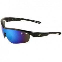 Sport Khan Semi Rimless Sport One Piece Lens Wrap Around Sunglasses - Black Frame - CX18WRM5EHU $7.99