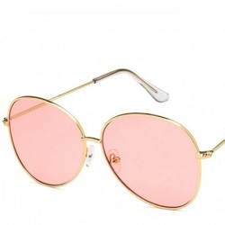 Oval Unisex Sunglasses Retro Gold Grey Drive Holiday Oval Non-Polarized UV400 - Gold Pink - CK18RLO45H0 $7.76