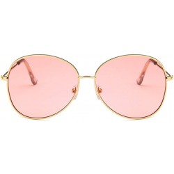 Oval Unisex Sunglasses Retro Gold Grey Drive Holiday Oval Non-Polarized UV400 - Gold Pink - CK18RLO45H0 $7.76