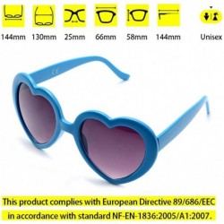 Aviator 6 Neon Colors Heart Shape Party Favors Sunglasses - Multi Packs - 6-pack Blue - CB183S5DMCX $12.49